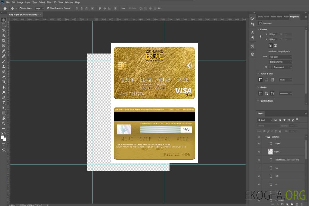 Carte Visa Gold de la Banque du Sri Lanka de Ceylan template Carte Visa Gold de la Banque du Sri Lanka de Ceylan template